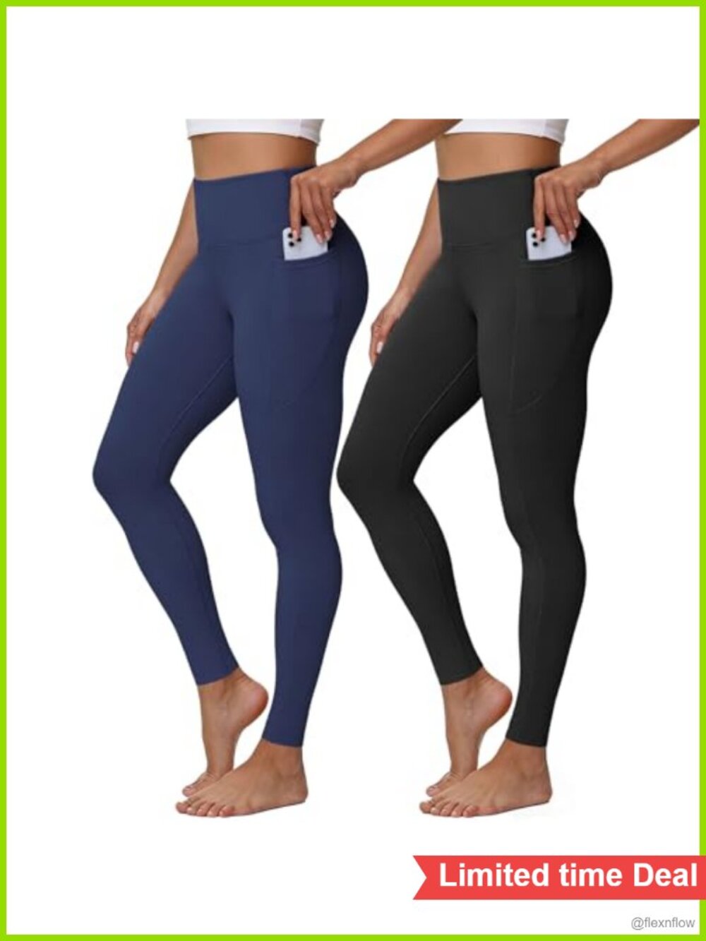 High Waisted Yoga Leggings with Pockets 4-Way Stretch Workout Pants
